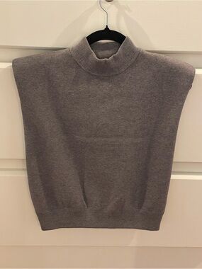 GREY LAB Women's Gray Sleeveless Cowl Turtleneck Sweater Vest